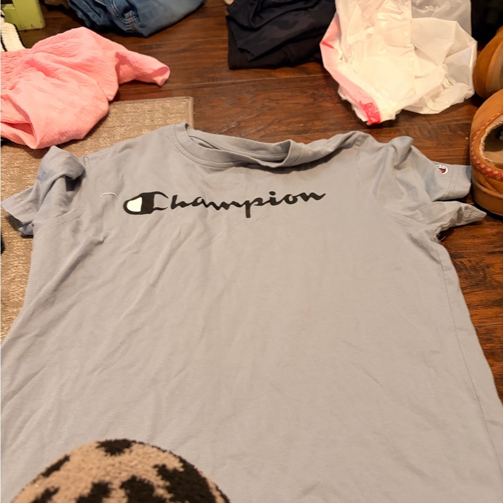 Champion Sky Blue Tee with Logo